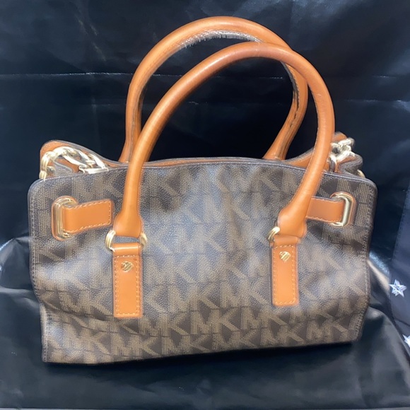 Michael Kors Hamilton East West Tan Brown Satchel EUC - Picture 4 of 9